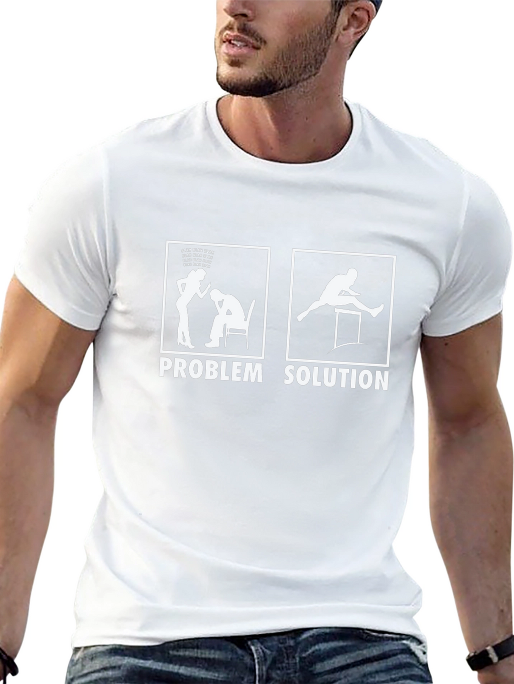 Problem Solution Graphic Tee - Black Humor T-Shirt