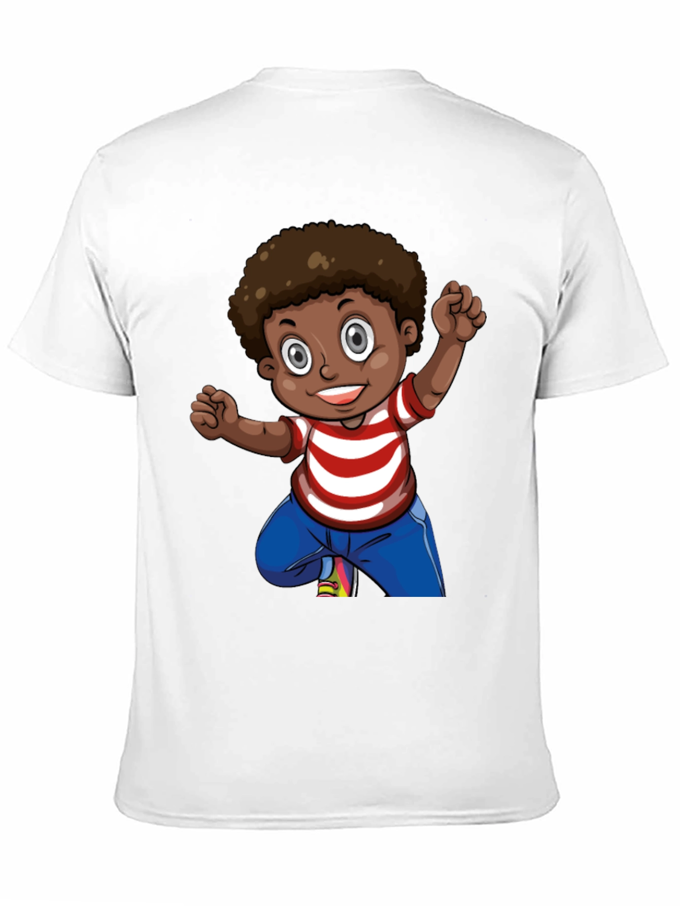 Boy Cartoon Graphic Black T-Shirt