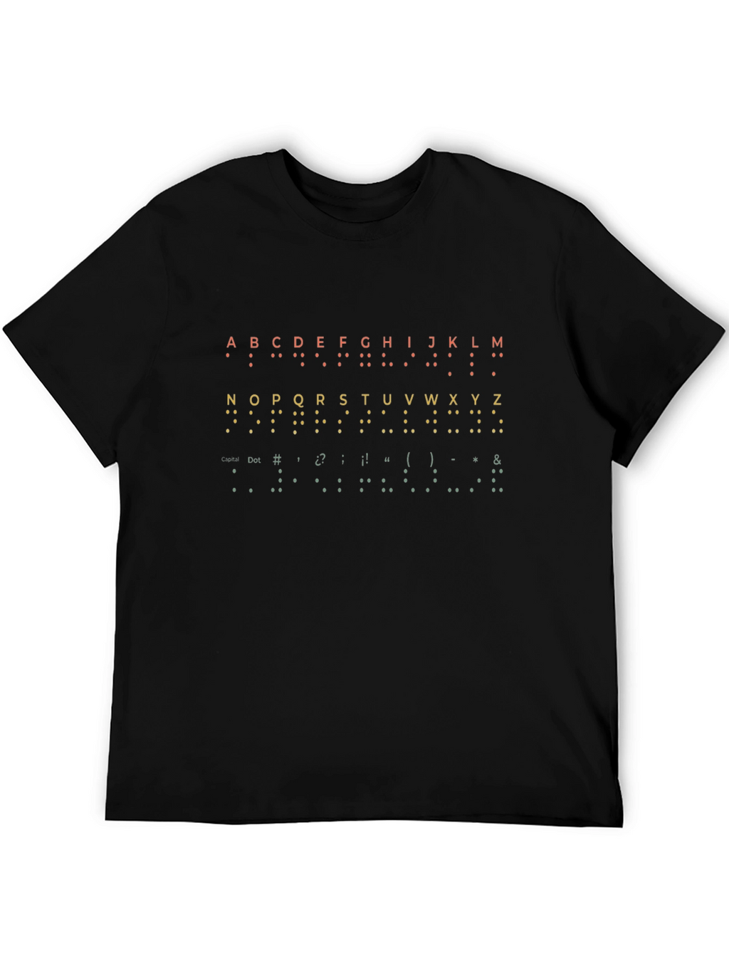 Braille Alphabet Black Graphic Tee