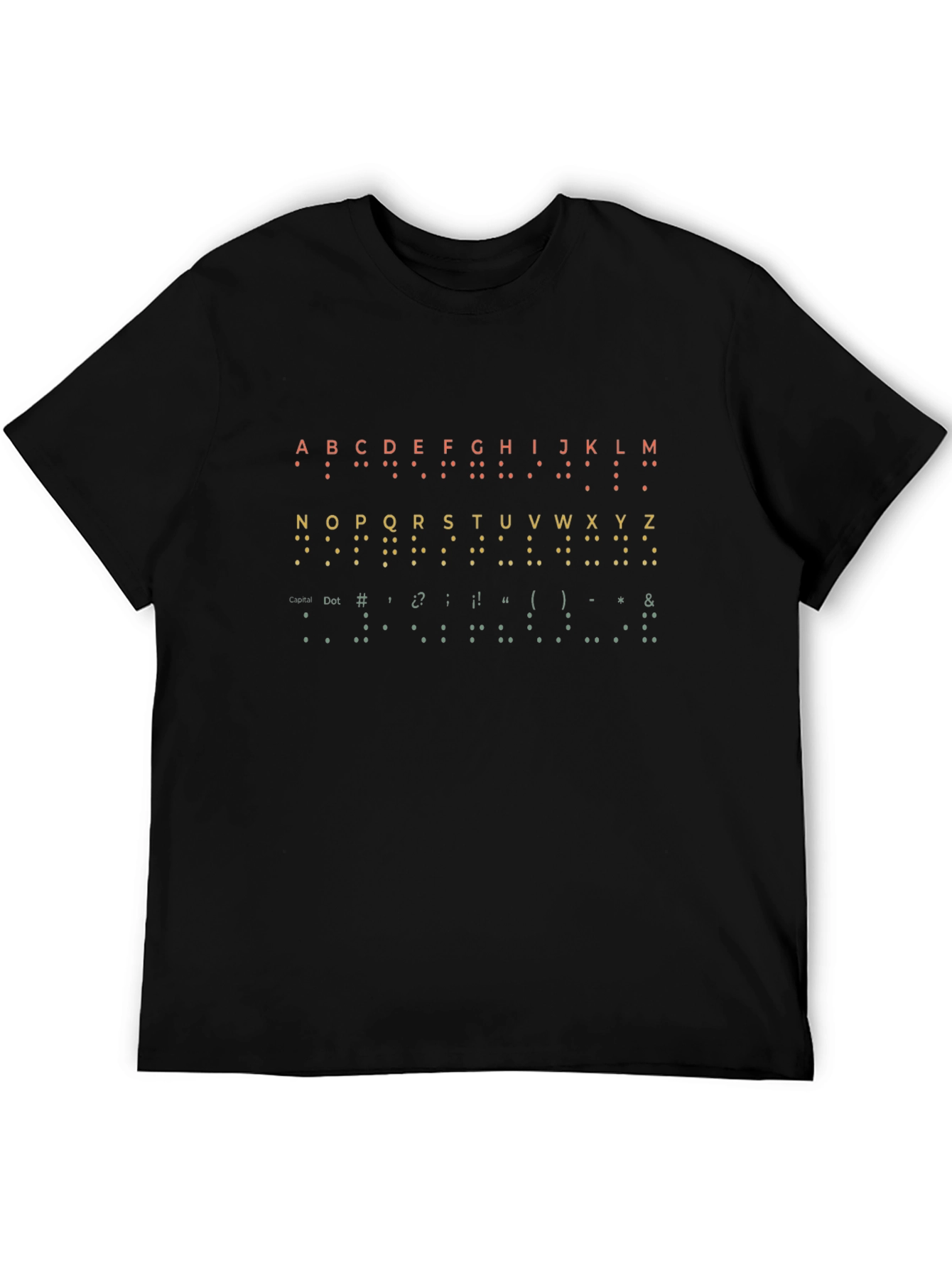 Braille Alphabet Black Graphic Tee
