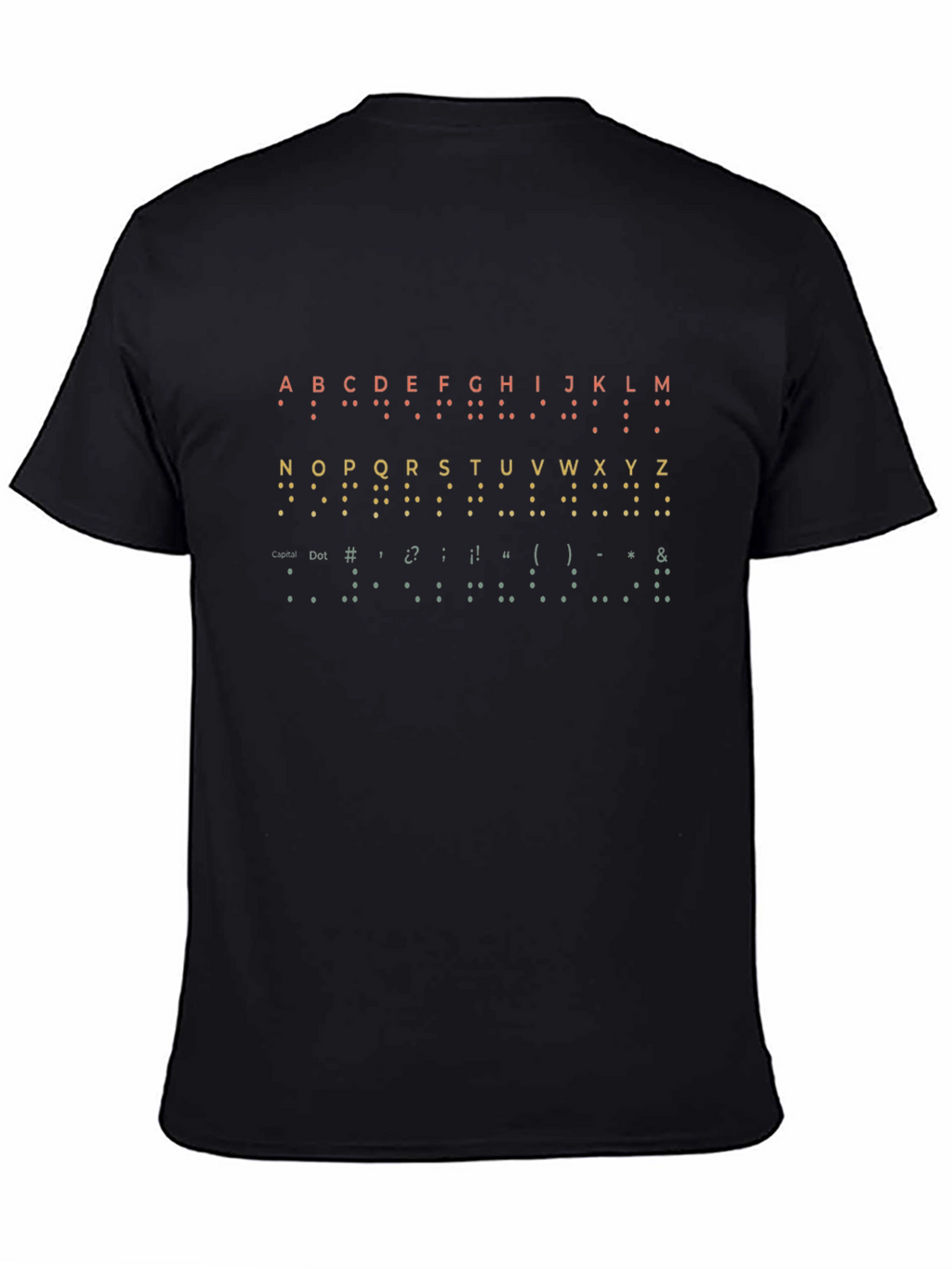 Braille Alphabet Black Graphic Tee