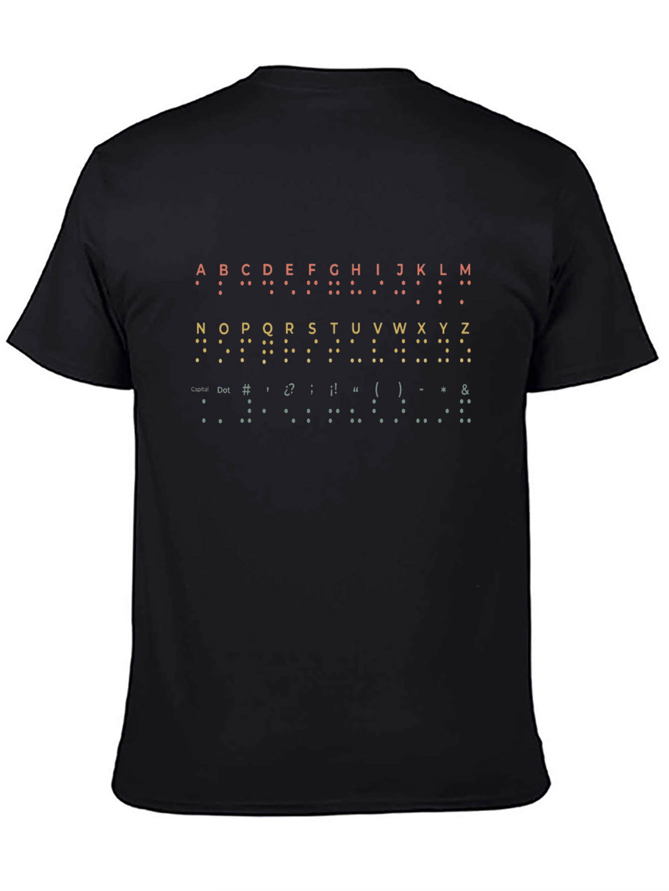 Braille Alphabet Black Graphic Tee