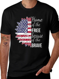 Patriotic Sunflower USA Flag Graphic T-Shirt