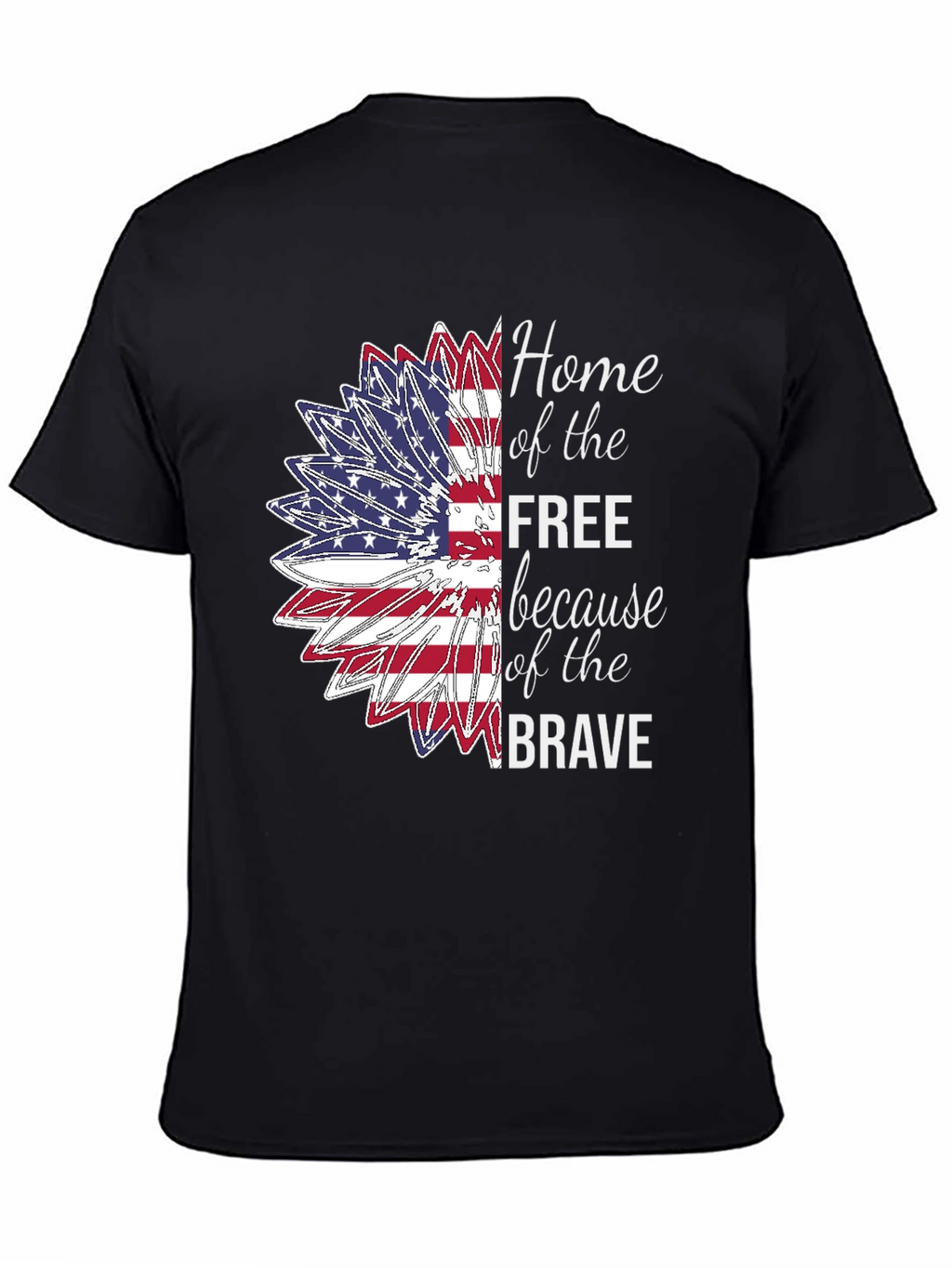 Patriotic Sunflower USA Flag Graphic T-Shirt