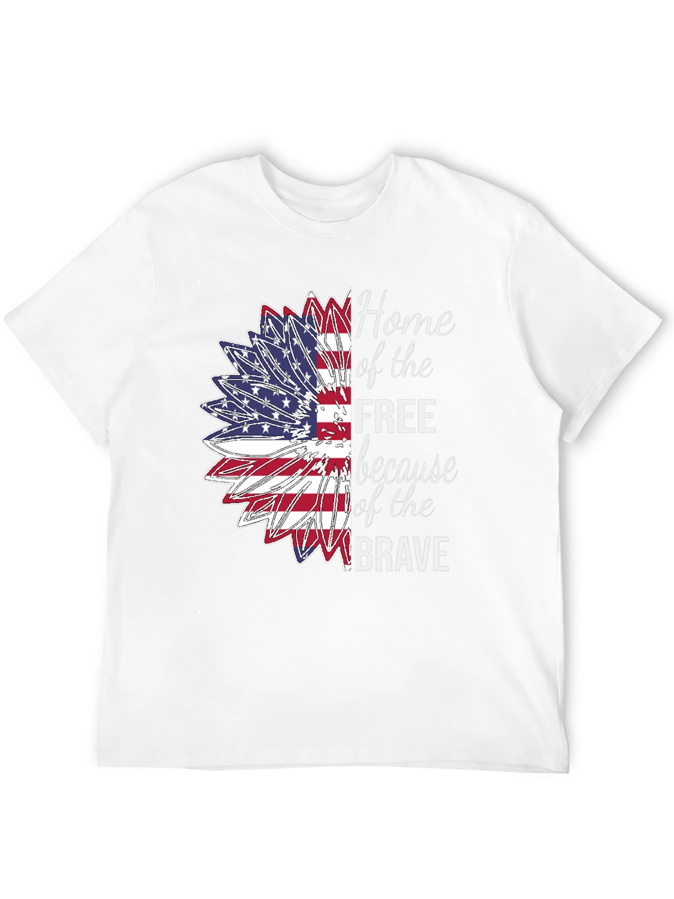 Patriotic Sunflower USA Flag Graphic T-Shirt