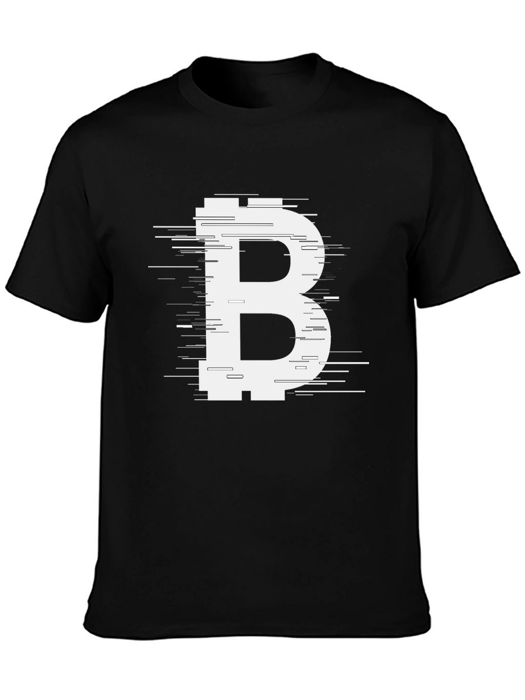 Bitcoin B Glitch Style Graphic Tee
