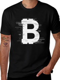 Bitcoin B Glitch Style Graphic Tee