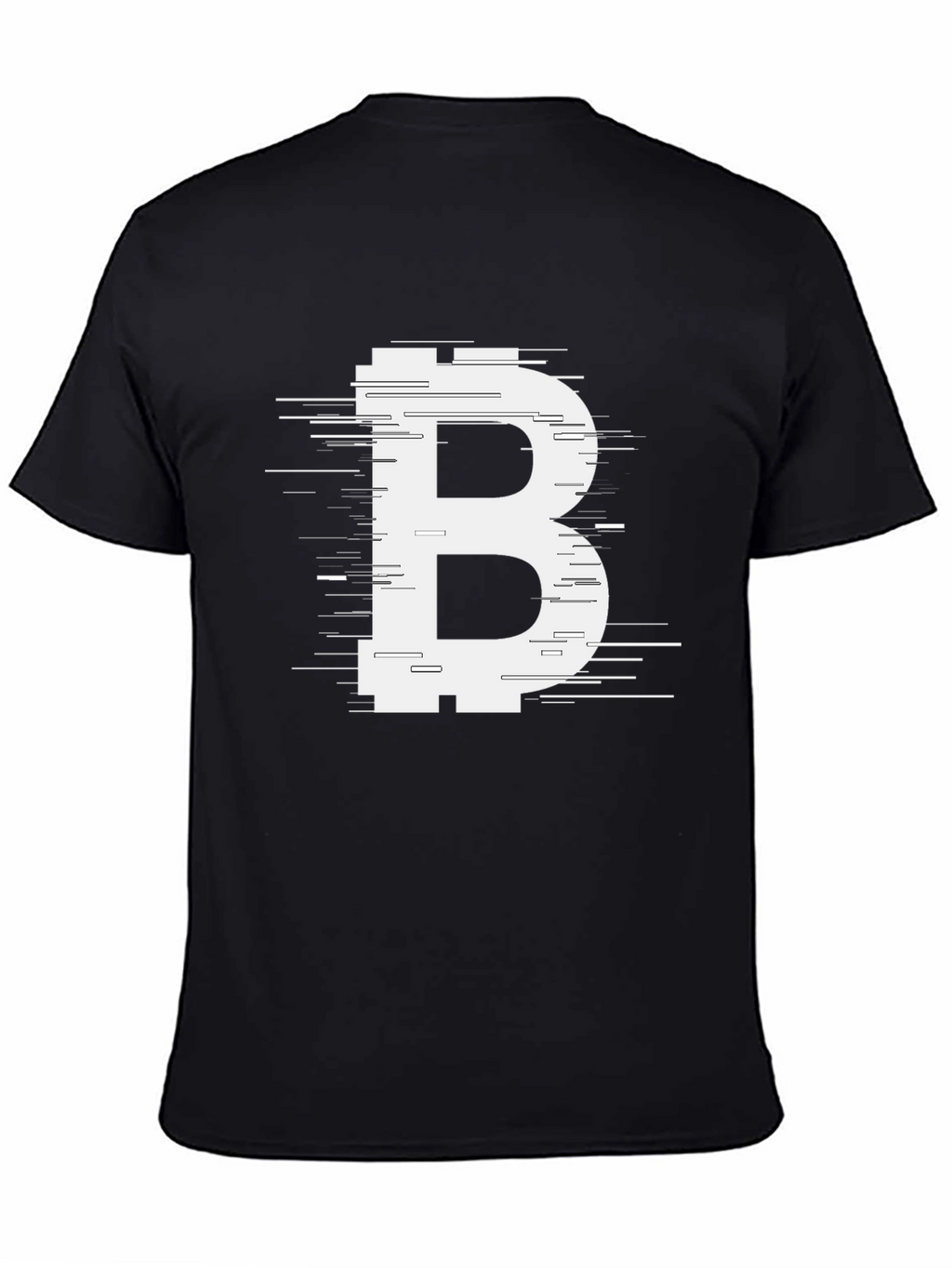 Bitcoin B Glitch Style Graphic Tee