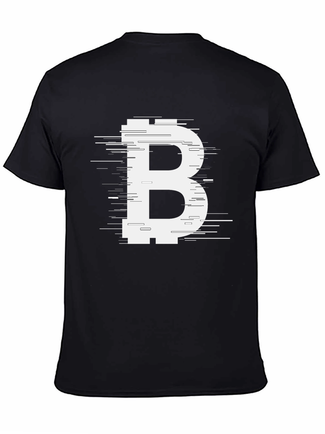 Bitcoin B Glitch Style Graphic Tee