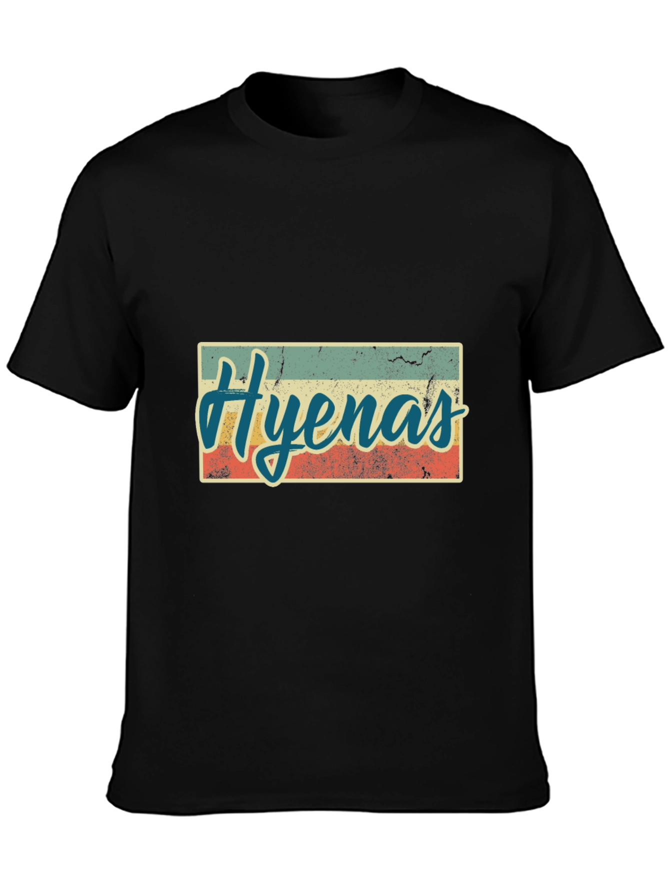 Retro Hyenas Graphic T-Shirt - Black
