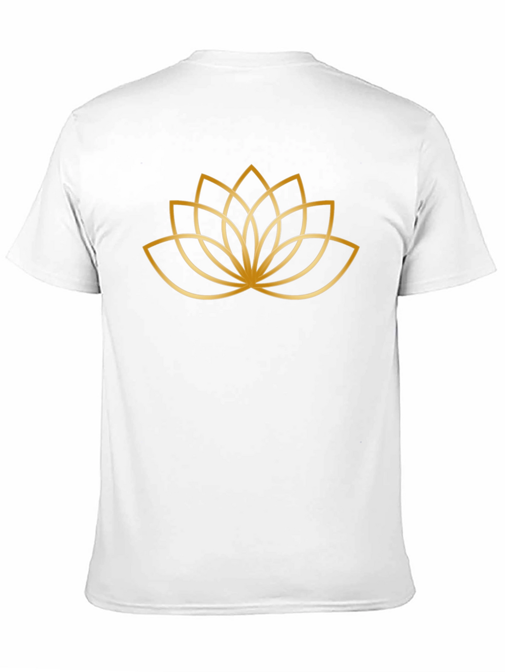 Black T-Shirt with Gold Lotus Flower Design