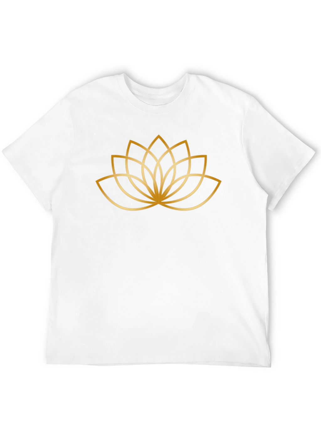 Black T-Shirt with Gold Lotus Flower Design