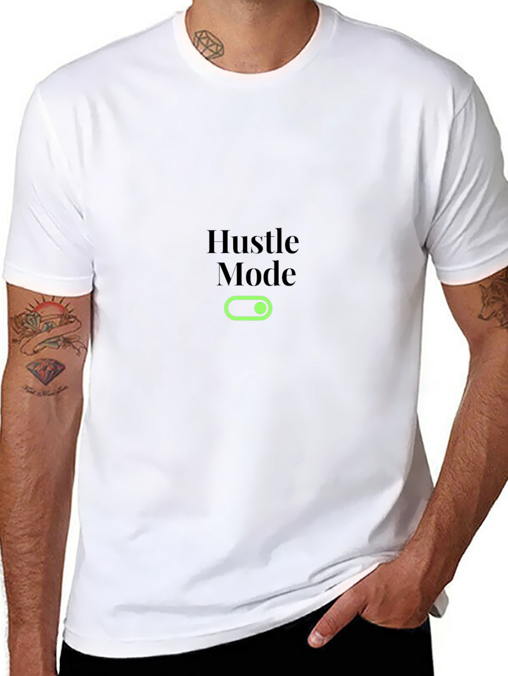 Hustle Mode On Black T-Shirt
