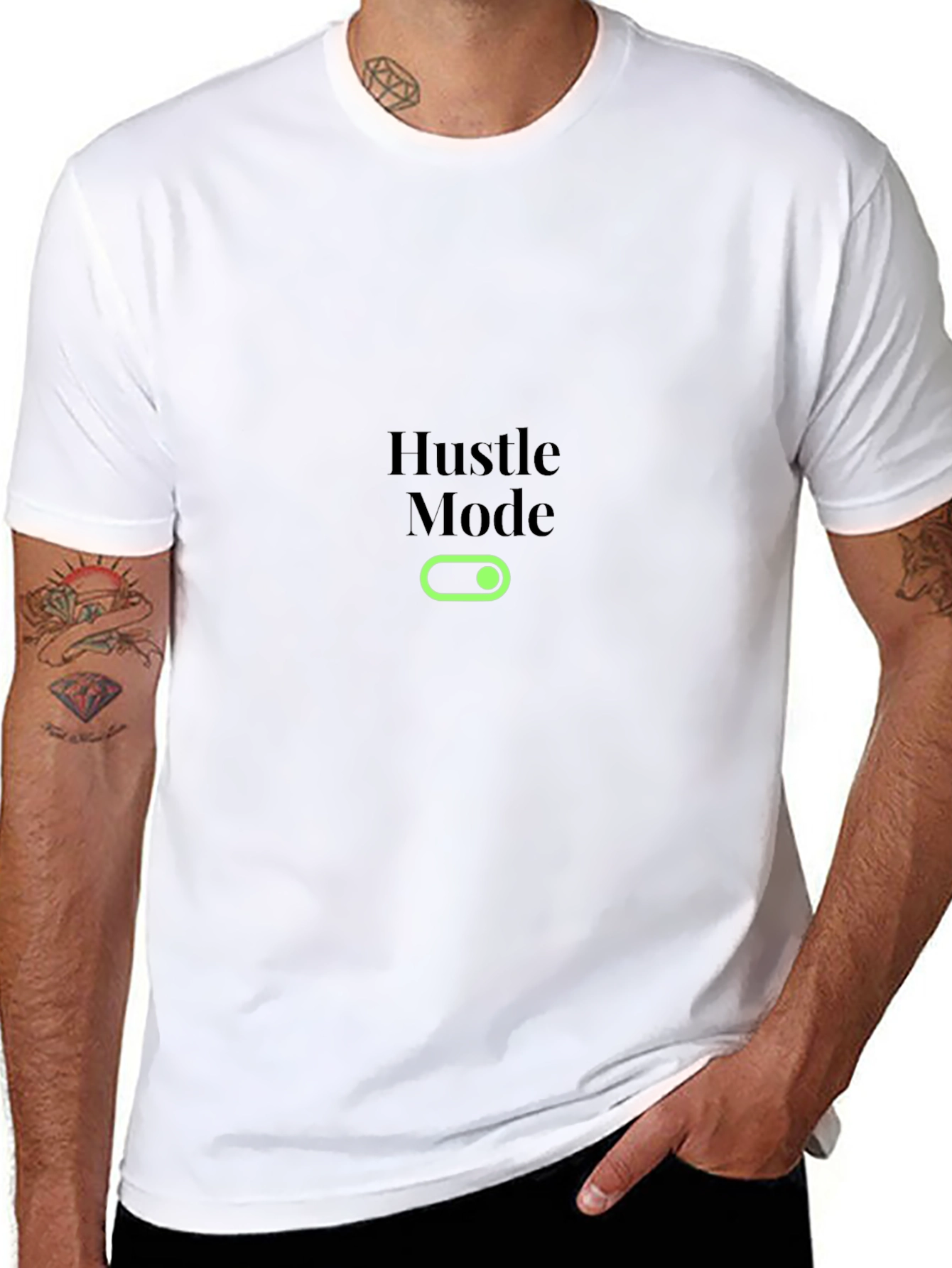 Hustle Mode On Black T-Shirt