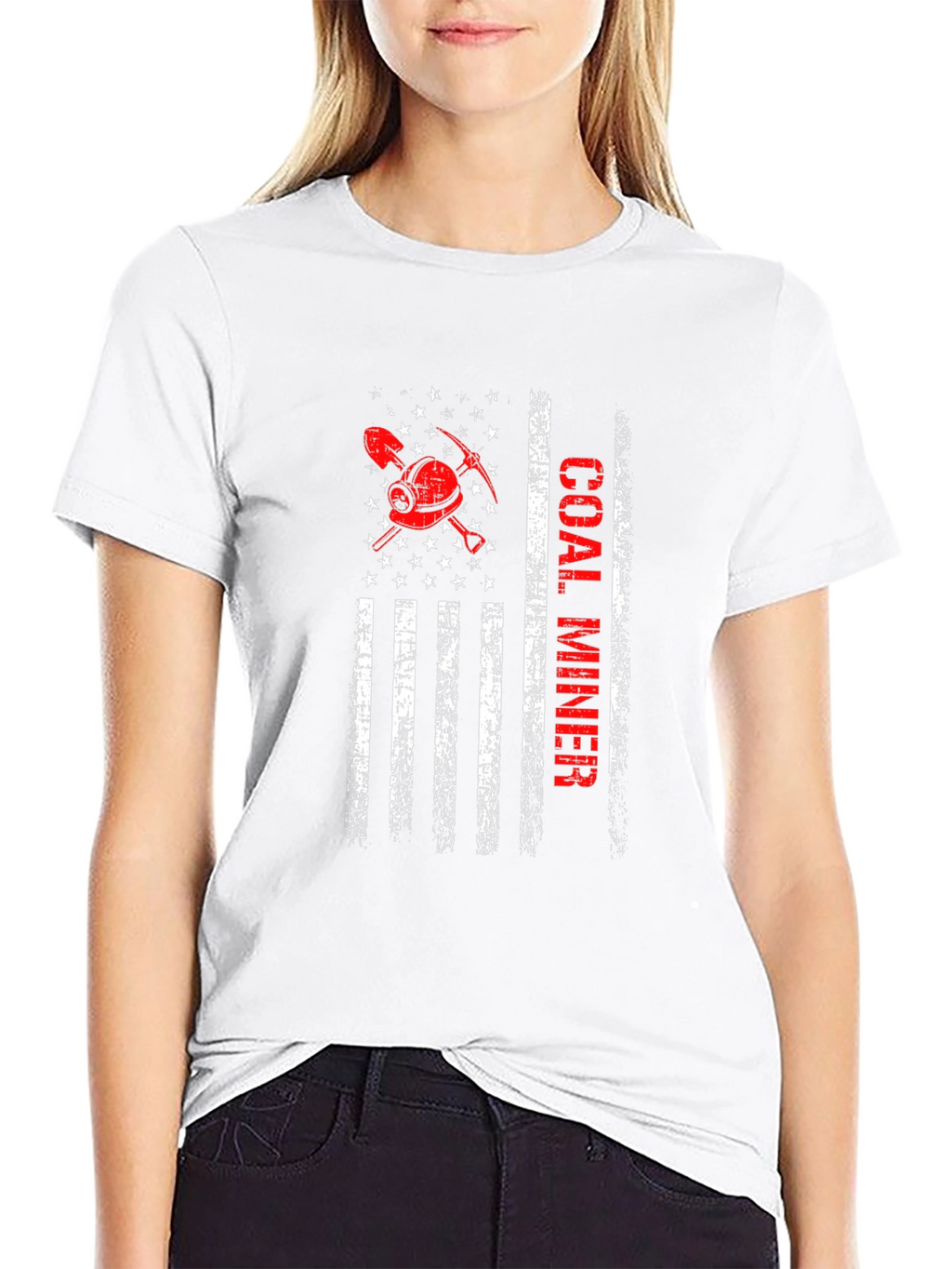 Coal Miner American Flag Graphic T-Shirt