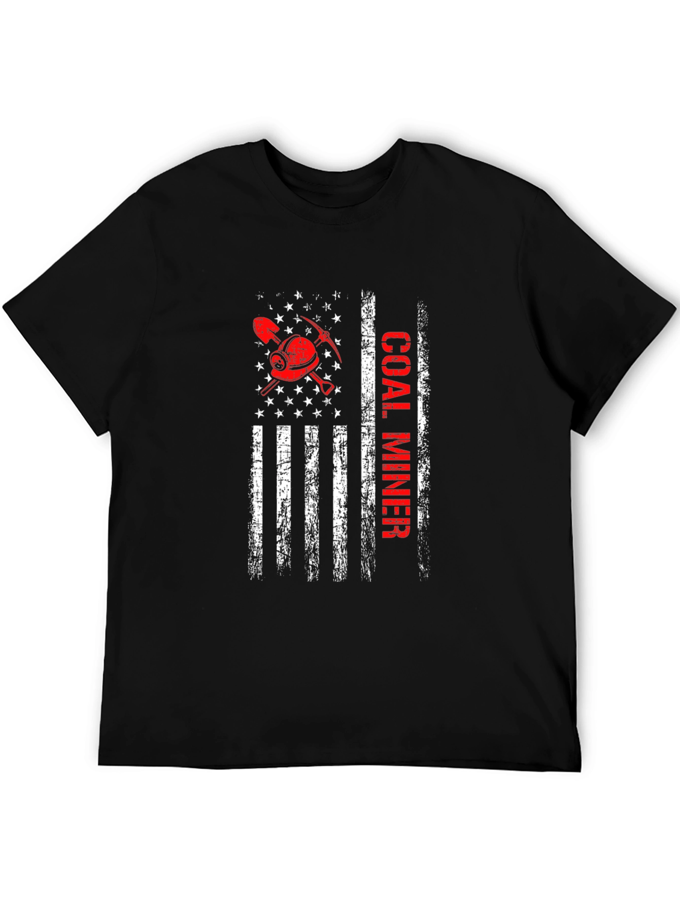Coal Miner American Flag Graphic T-Shirt