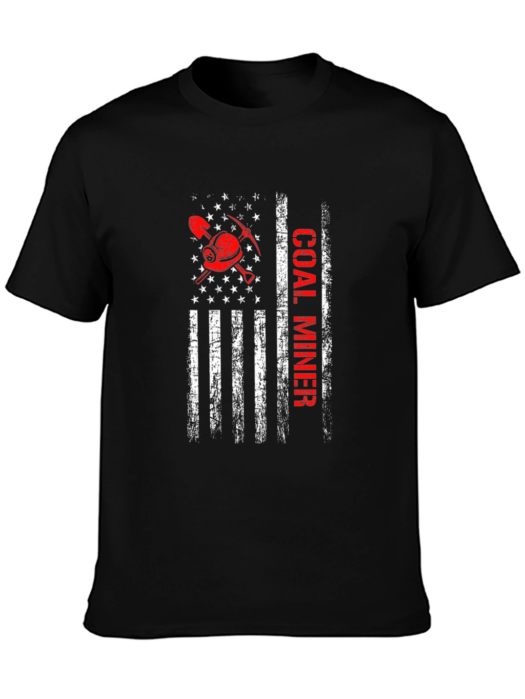 Coal Miner American Flag Graphic T-Shirt