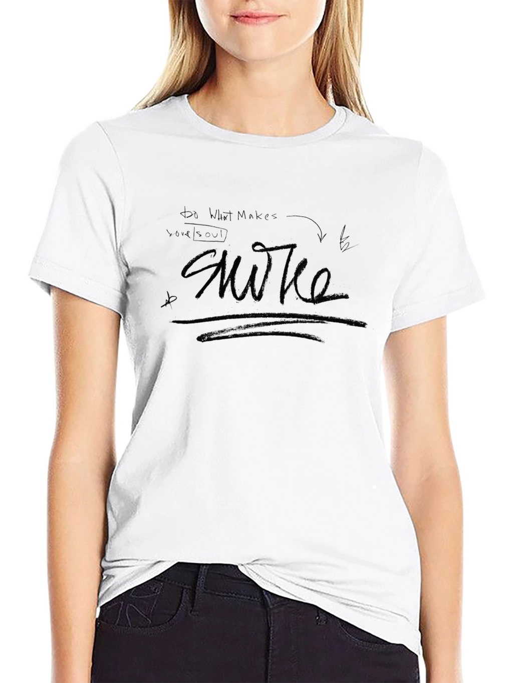 Abstract Sketch Graphic Black T-Shirt