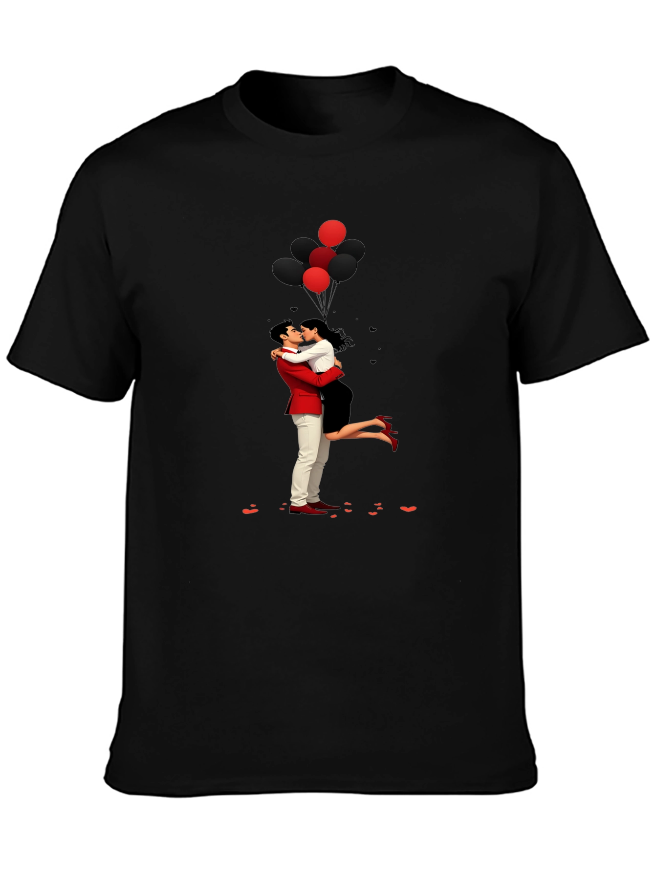 Romantic Embrace Tee: Valentines Day Couple in Love Shirt