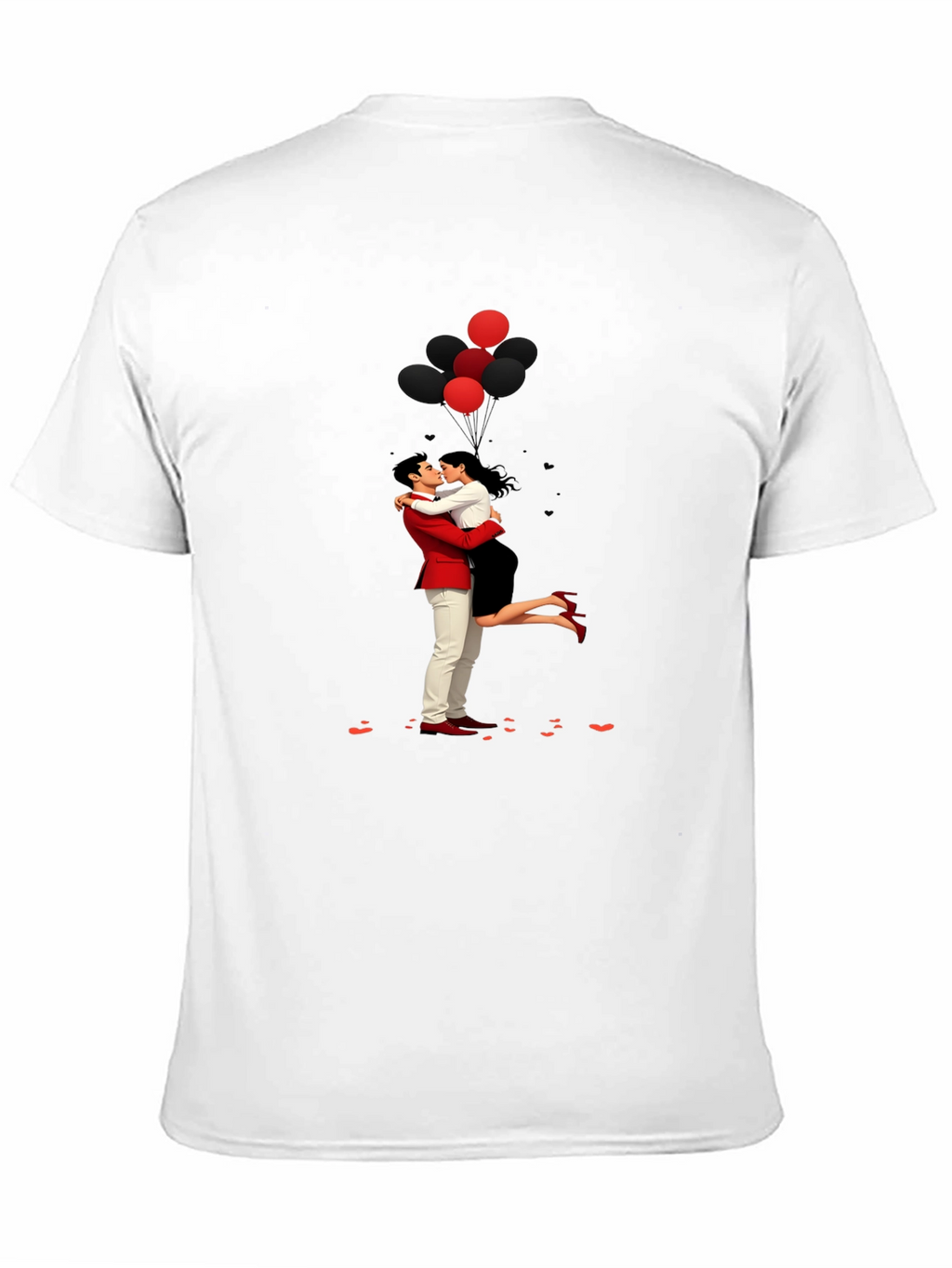 Romantic Embrace Tee: Valentines Day Couple in Love Shirt