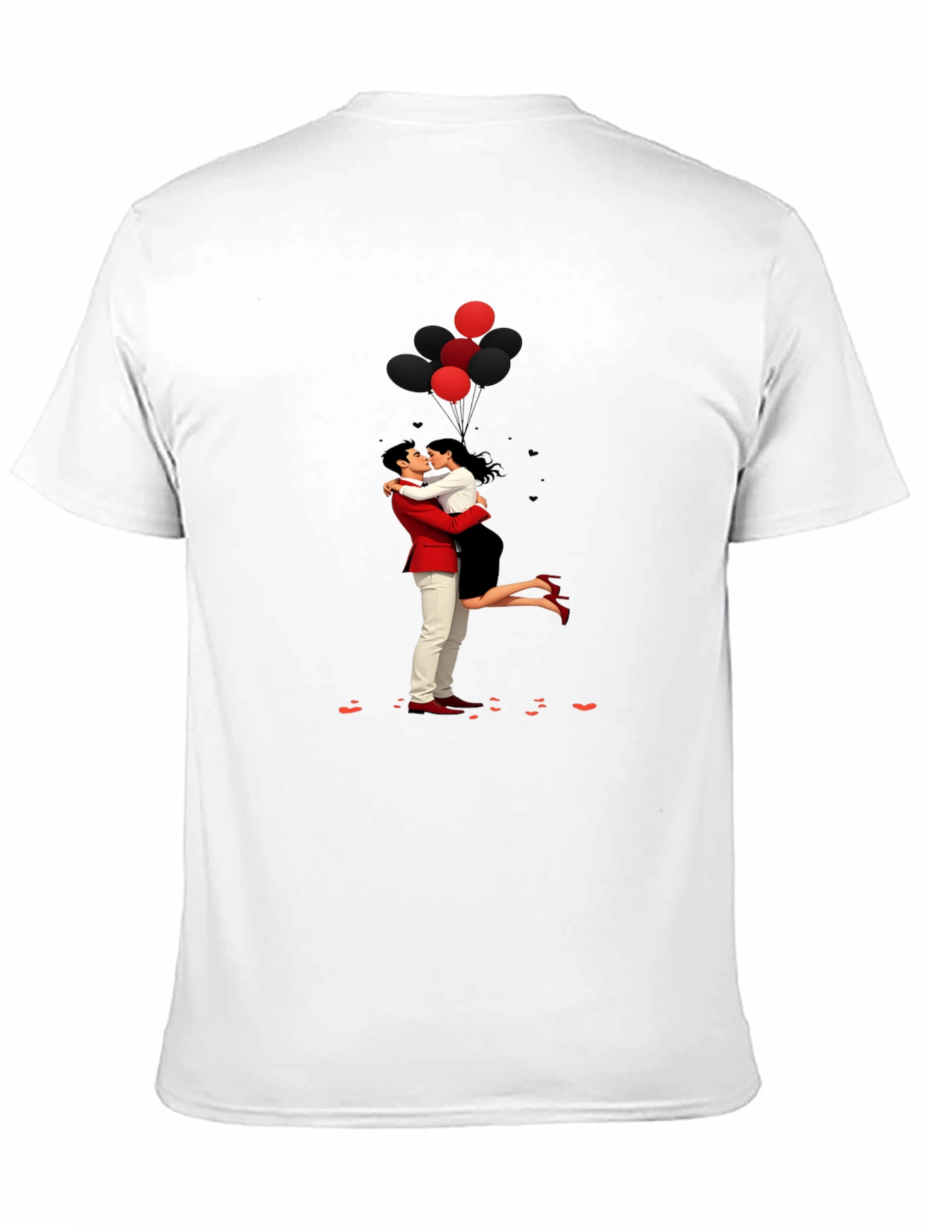 Romantic Embrace Tee: Valentines Day Couple in Love Shirt