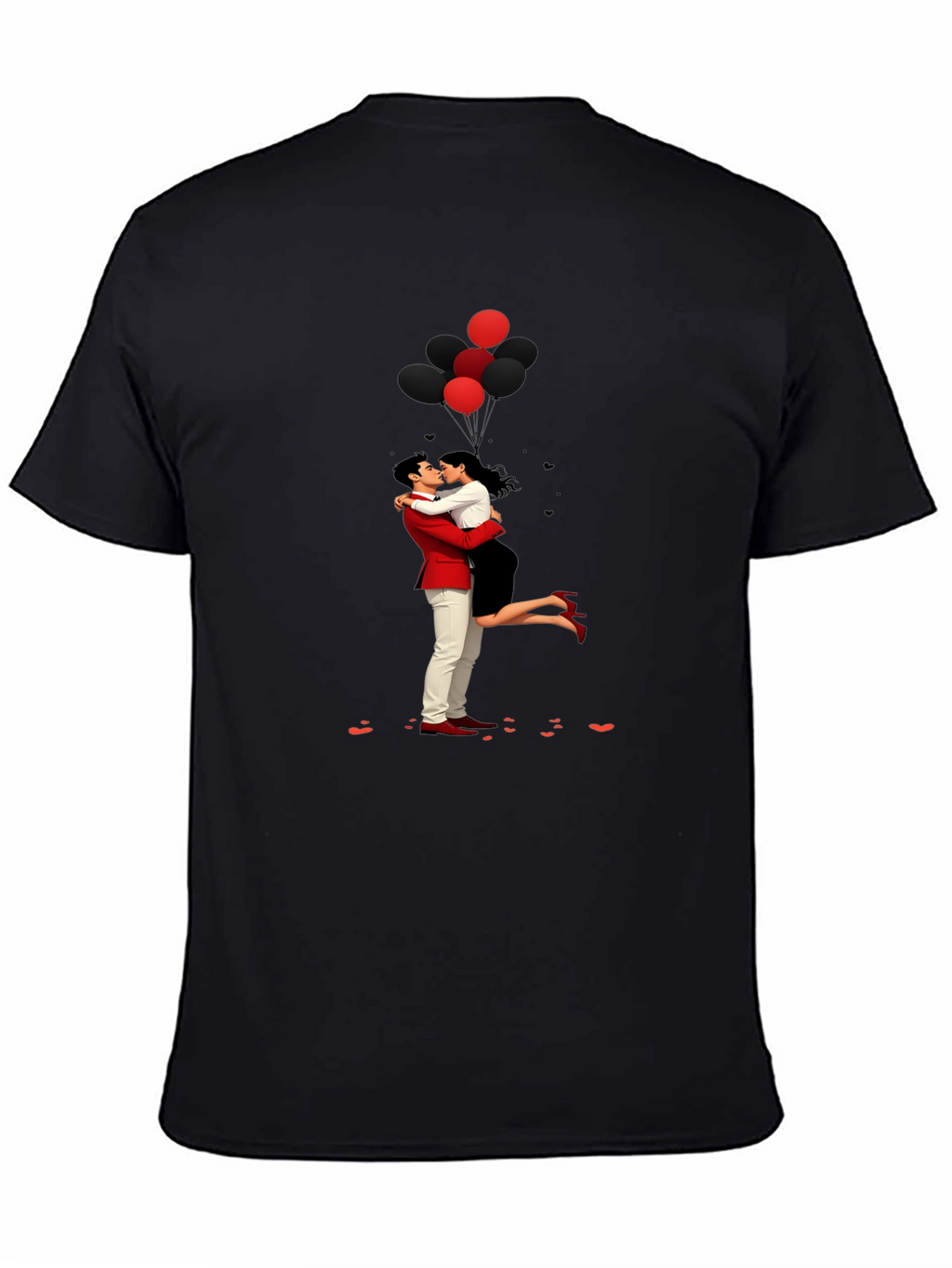 Romantic Embrace Tee: Valentines Day Couple in Love Shirt