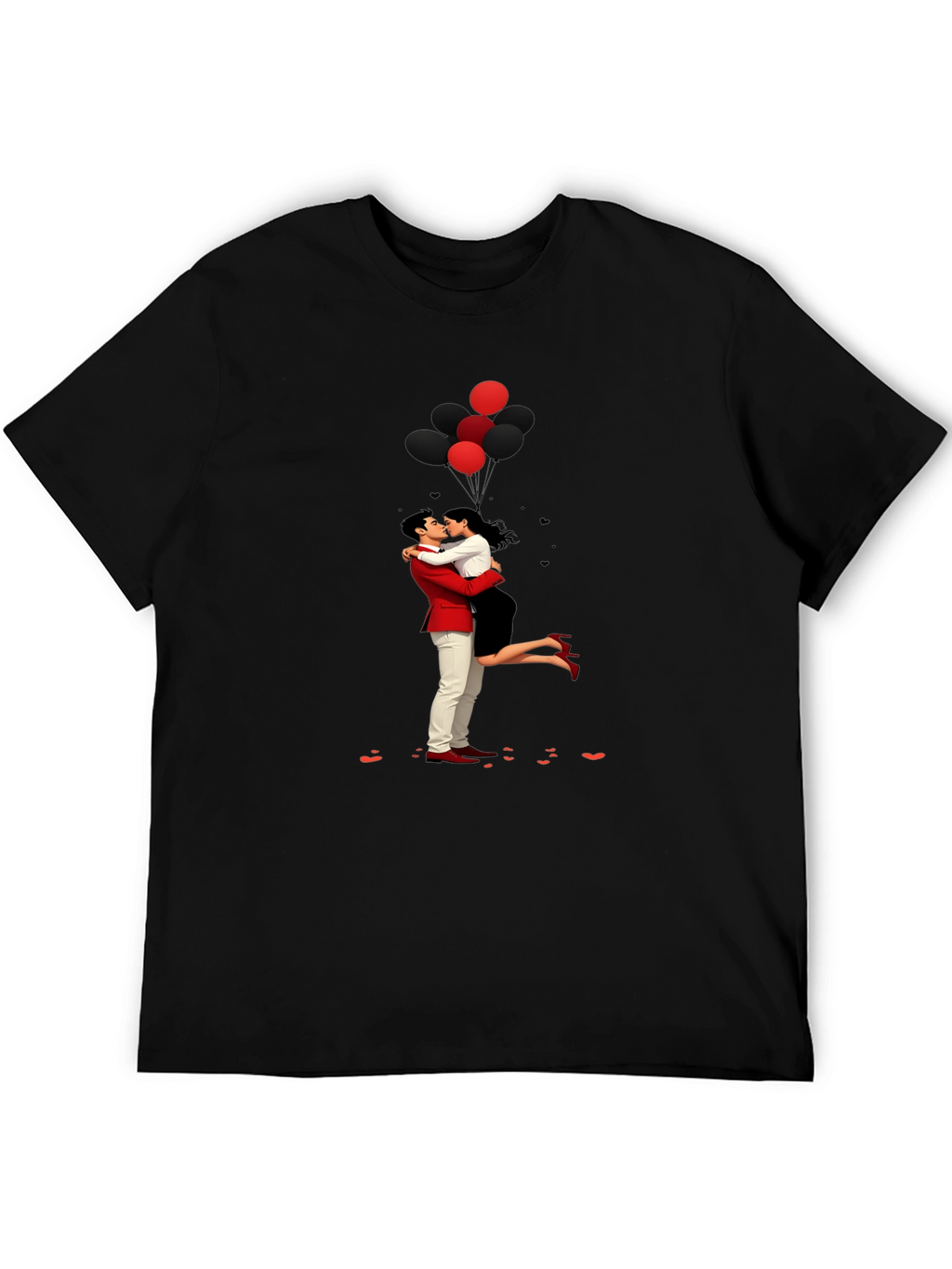 Romantic Embrace Tee: Valentines Day Couple in Love Shirt