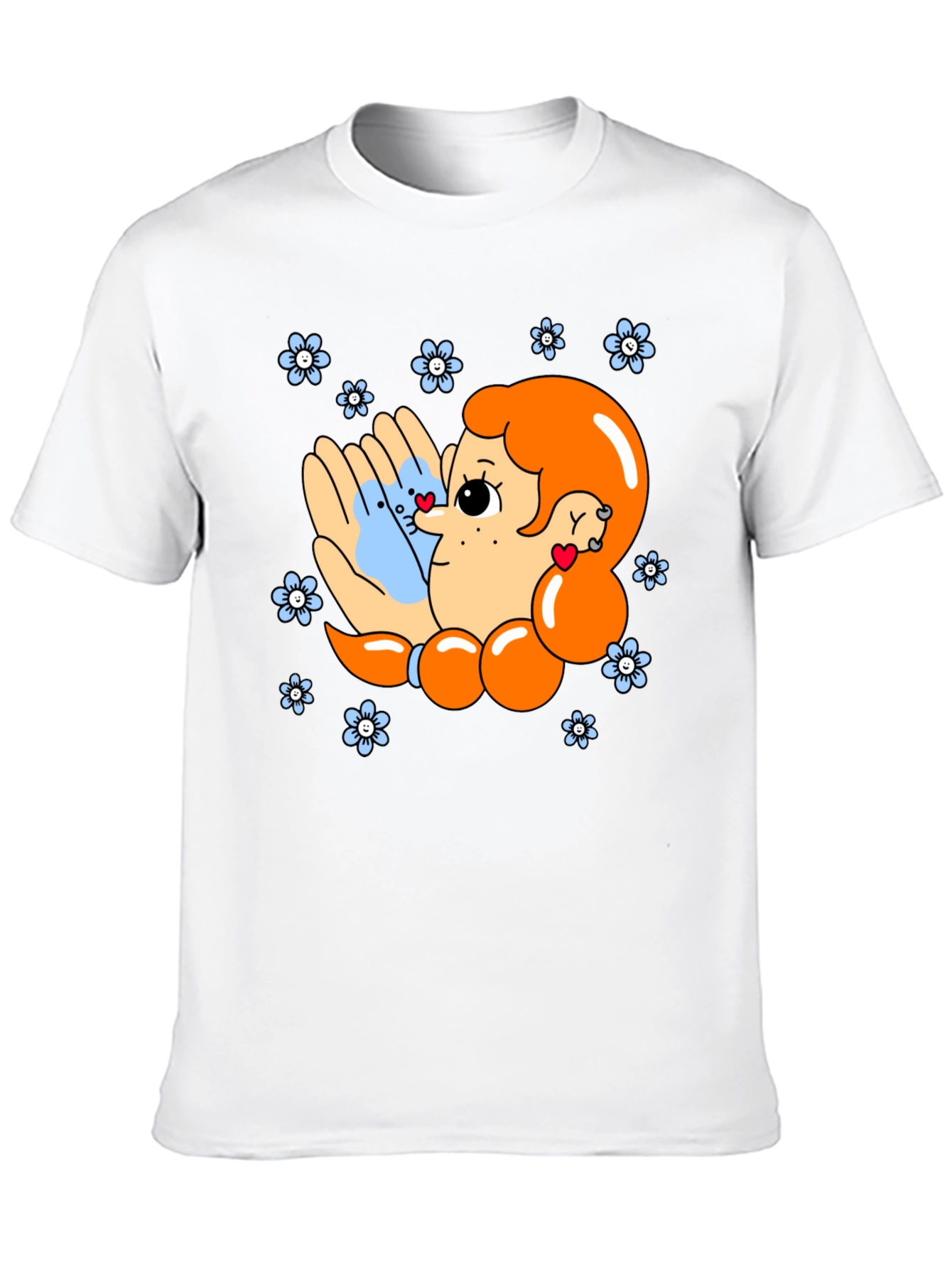 Cute Cartoon Graphic Print Black T-Shirt