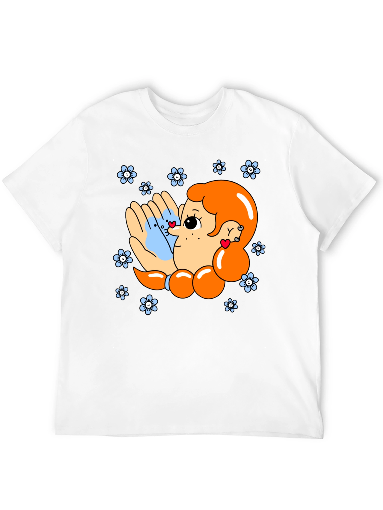Cute Cartoon Graphic Print Black T-Shirt