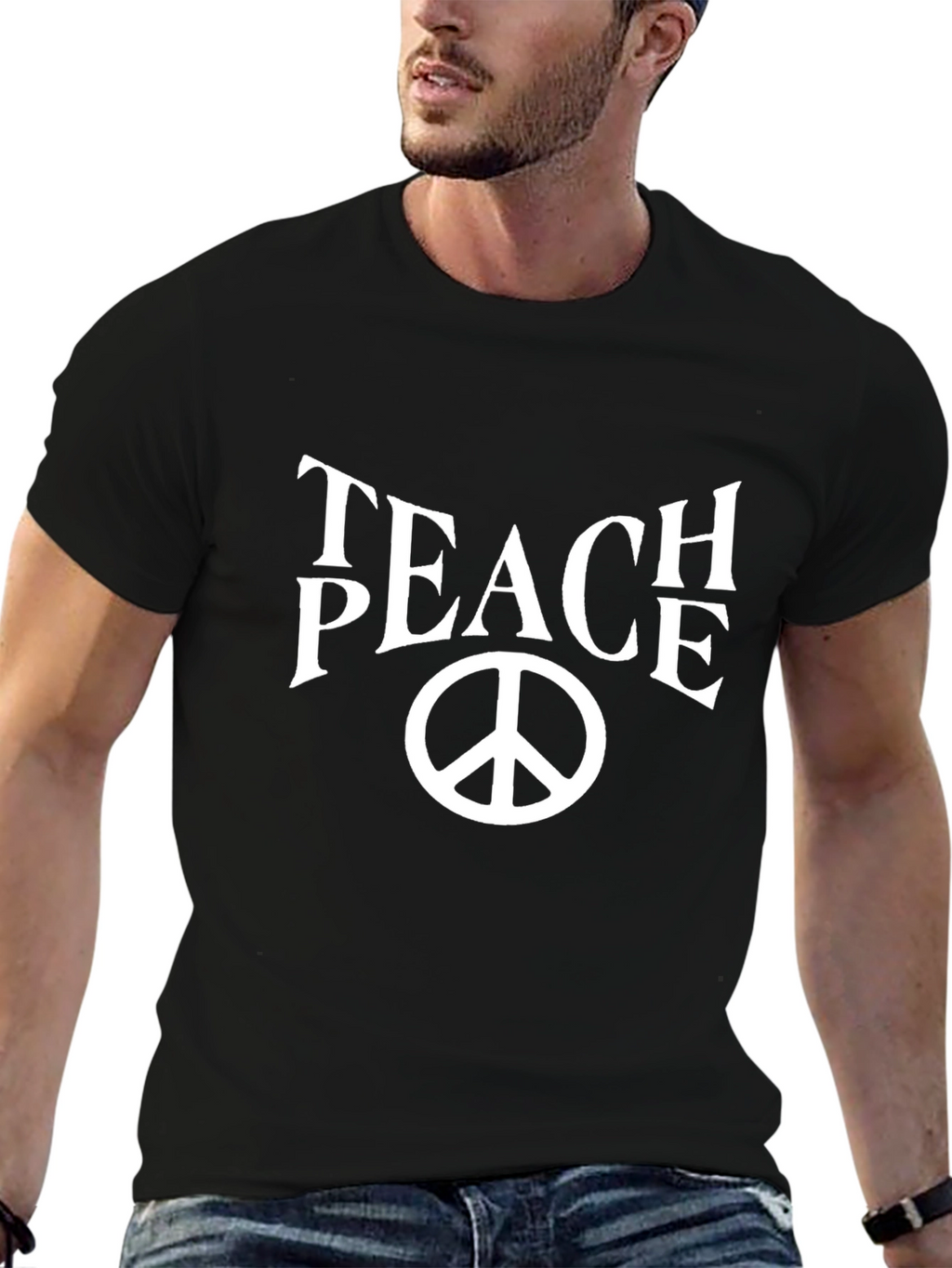Teach Peace T-Shirt - Black Cotton Blend
