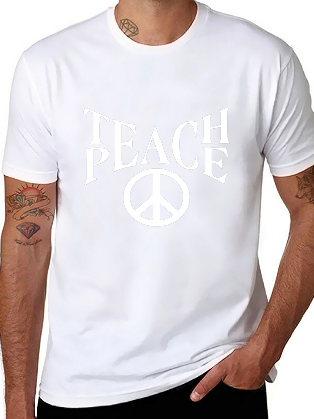 Teach Peace T-Shirt - Black Cotton Blend