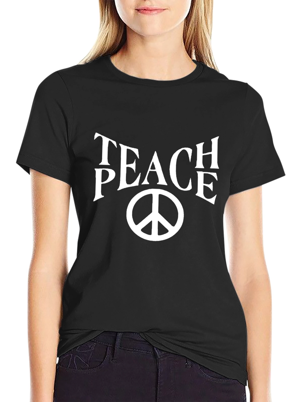 Teach Peace T-Shirt - Black Cotton Blend
