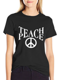 Teach Peace T-Shirt - Black Cotton Blend