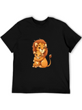 Lion King Cartoon Graphic Black Tee