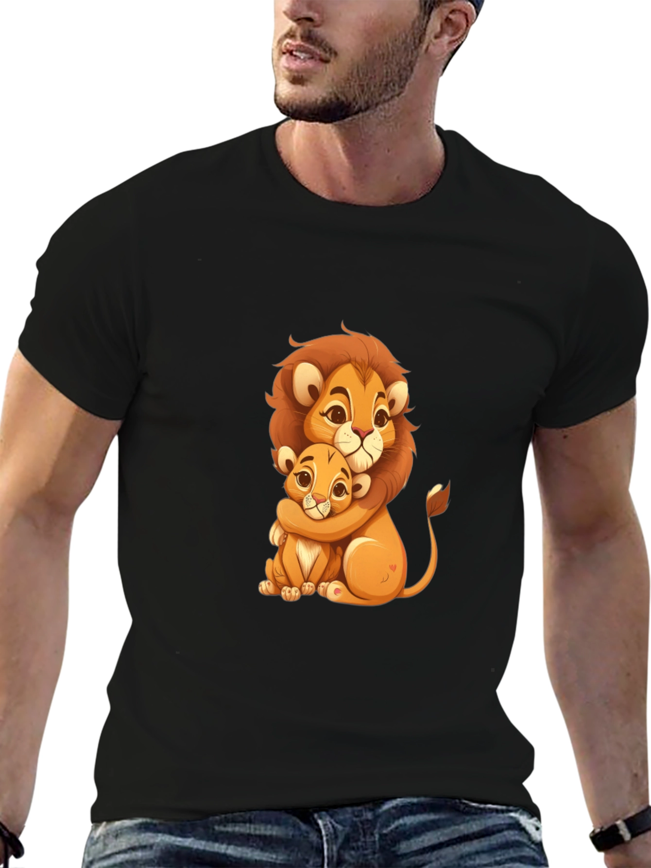 Lion King Cartoon Graphic Black Tee