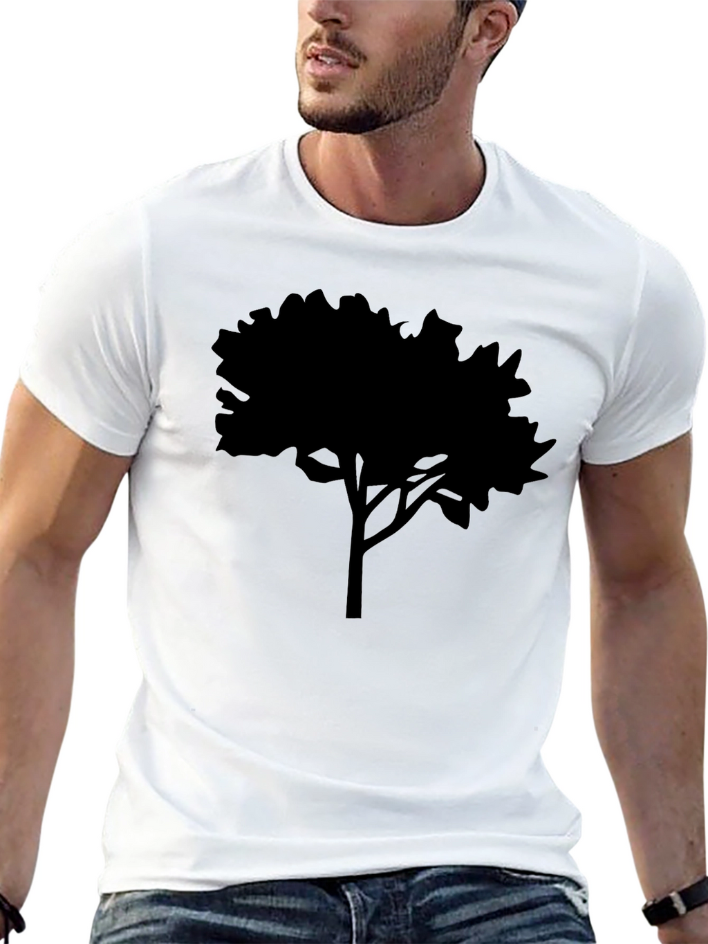 Black Tree Silhouette Graphic Tee - Nature Inspired Apparel