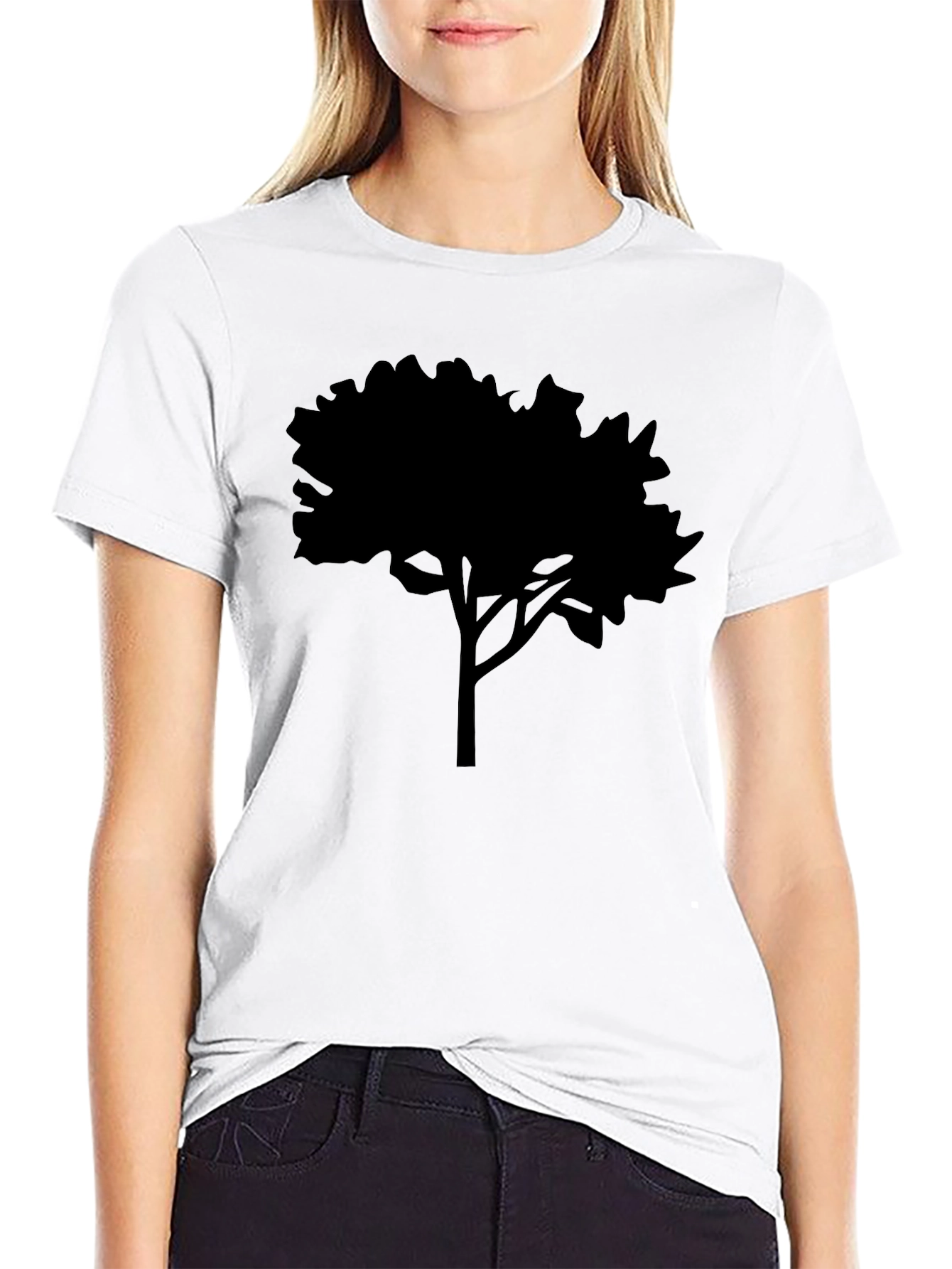 Black Tree Silhouette Graphic Tee - Nature Inspired Apparel