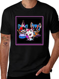 Band of Cats Graphic Tee - Funky Musician Design