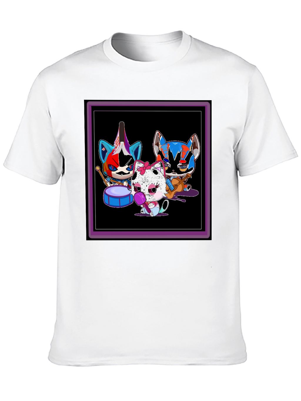 Band of Cats Graphic Tee - Funky Musician Design