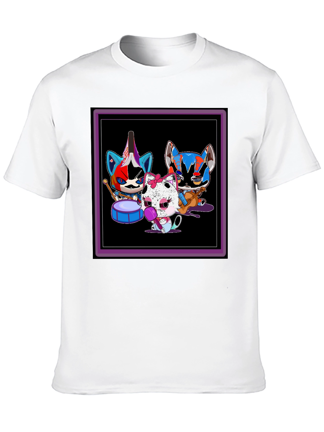 Band of Cats Graphic Tee - Funky Musician Design