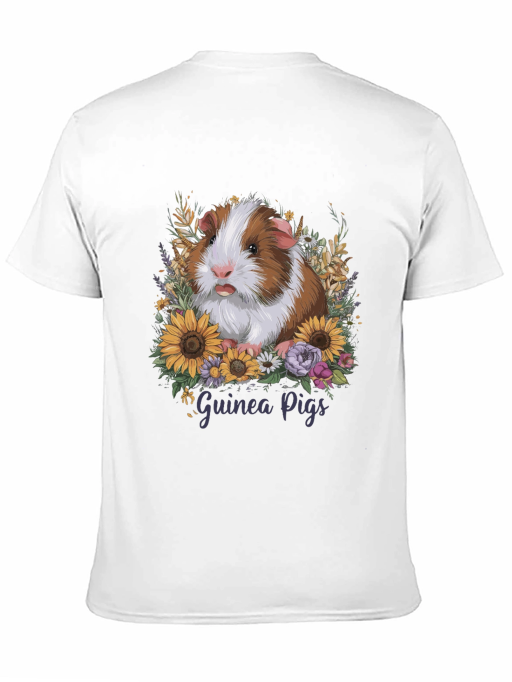 Guinea Pig Floral T-Shirt - Pet Lover Tee
