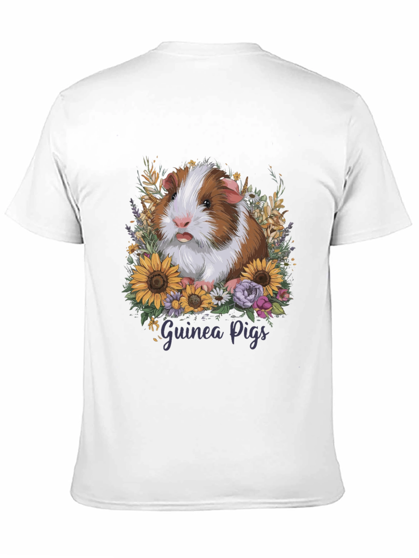 Guinea Pig Floral T-Shirt - Pet Lover Tee