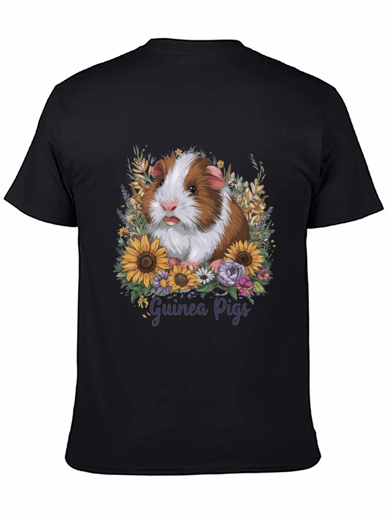 Guinea Pig Floral T-Shirt - Pet Lover Tee