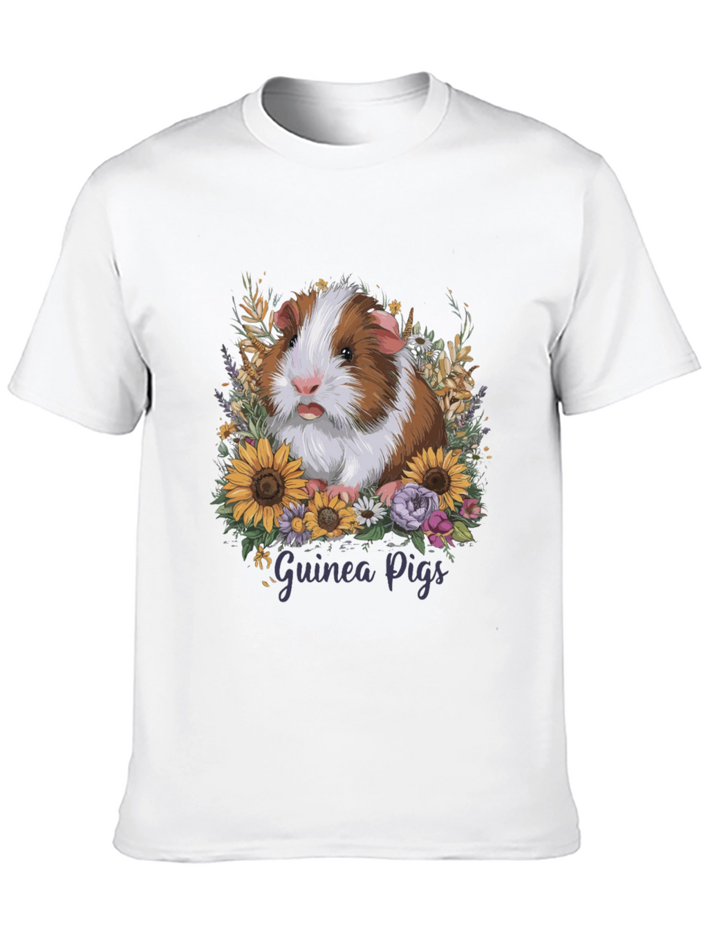 Guinea Pig Floral T-Shirt - Pet Lover Tee