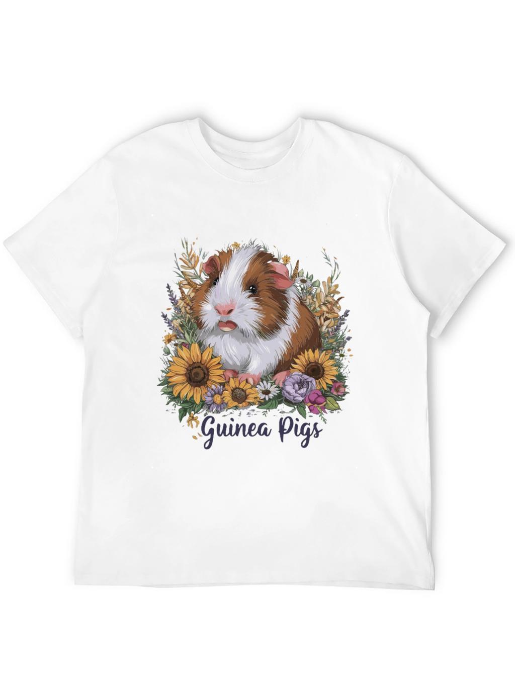 Guinea Pig Floral T-Shirt - Pet Lover Tee