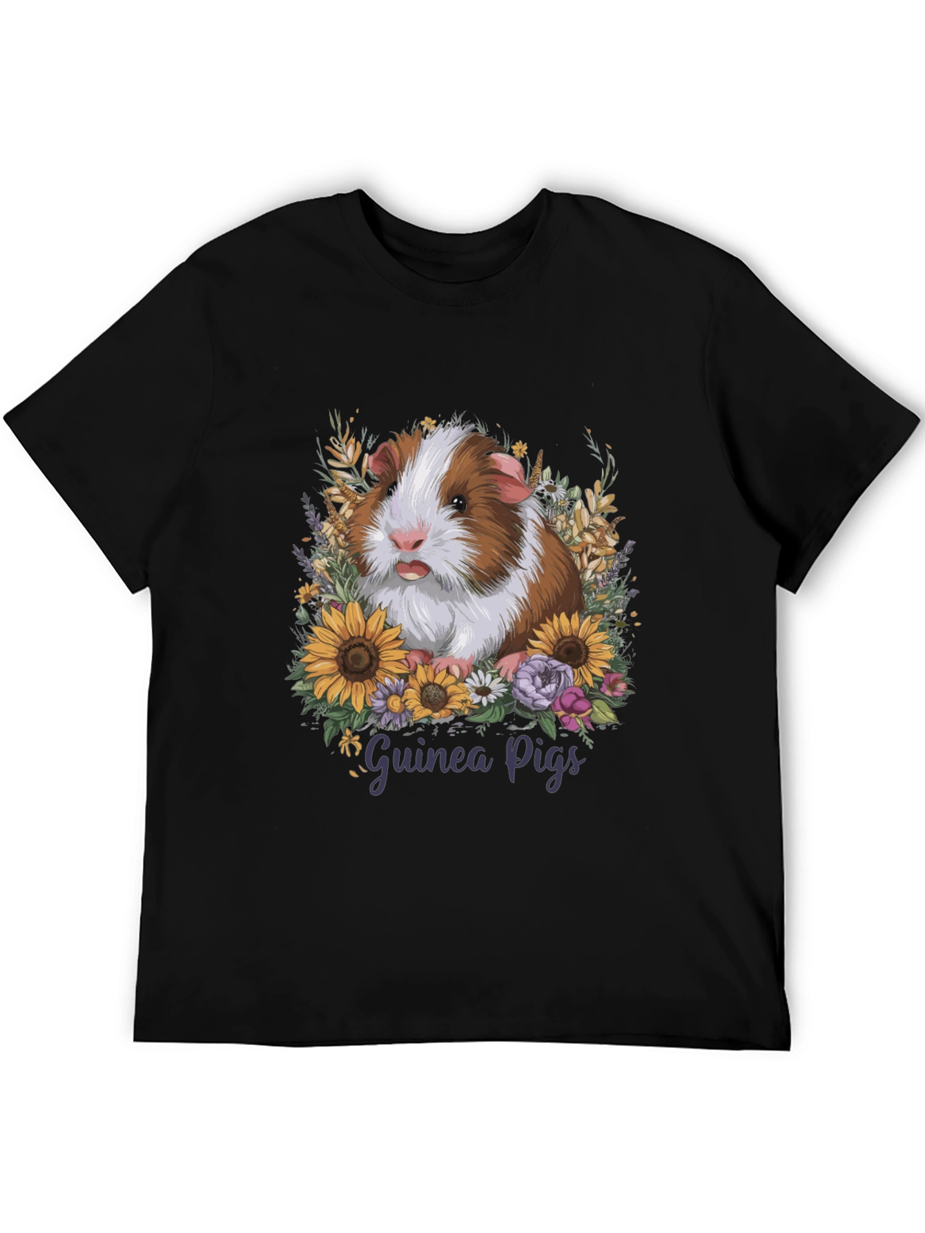 Guinea Pig Floral T-Shirt - Pet Lover Tee