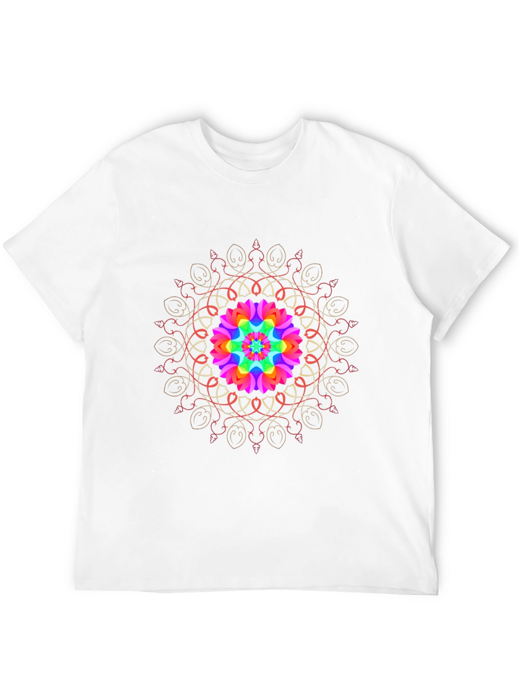 Rainbow Mandala Black T-Shirt