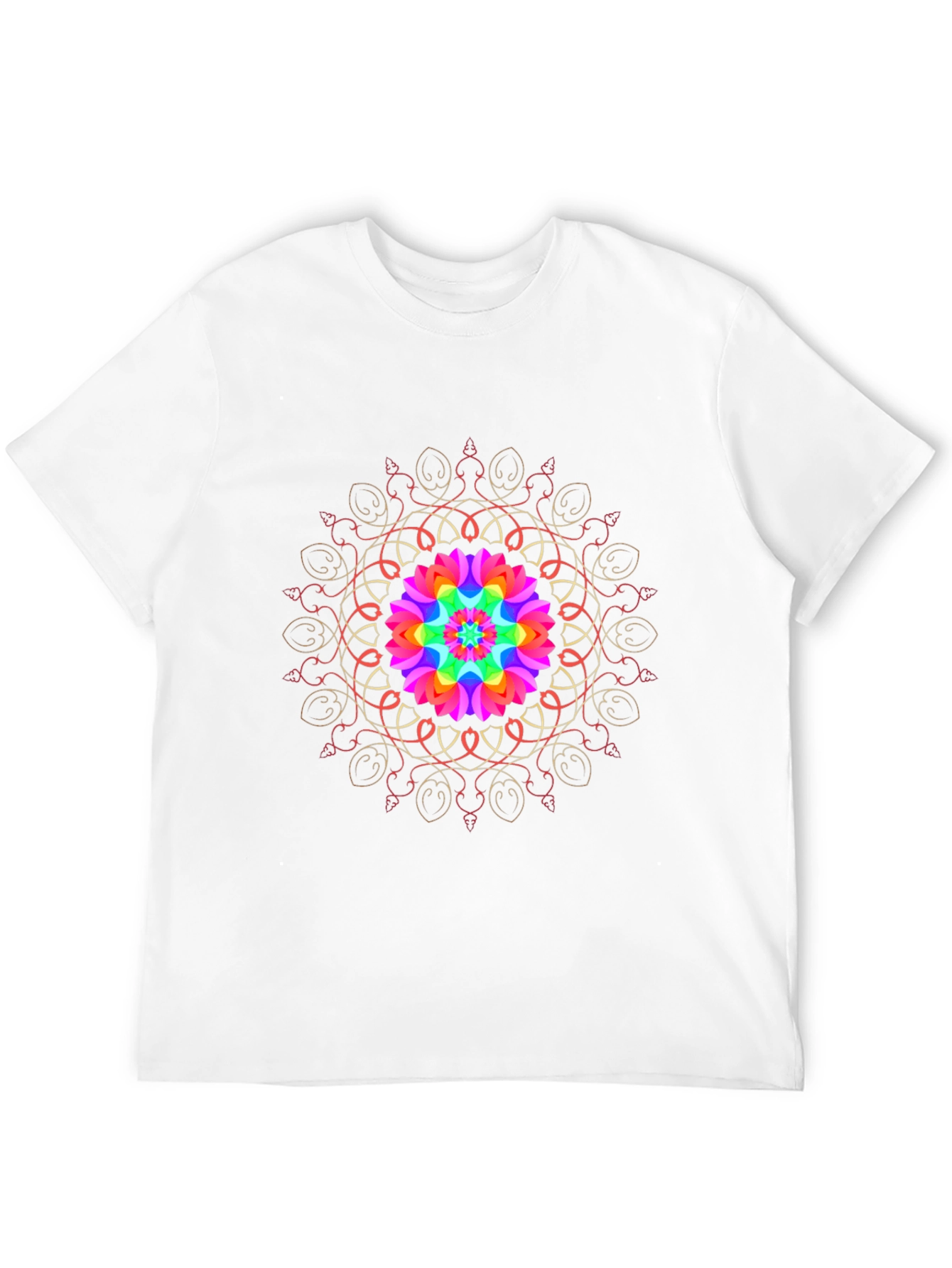 Rainbow Mandala Black T-Shirt
