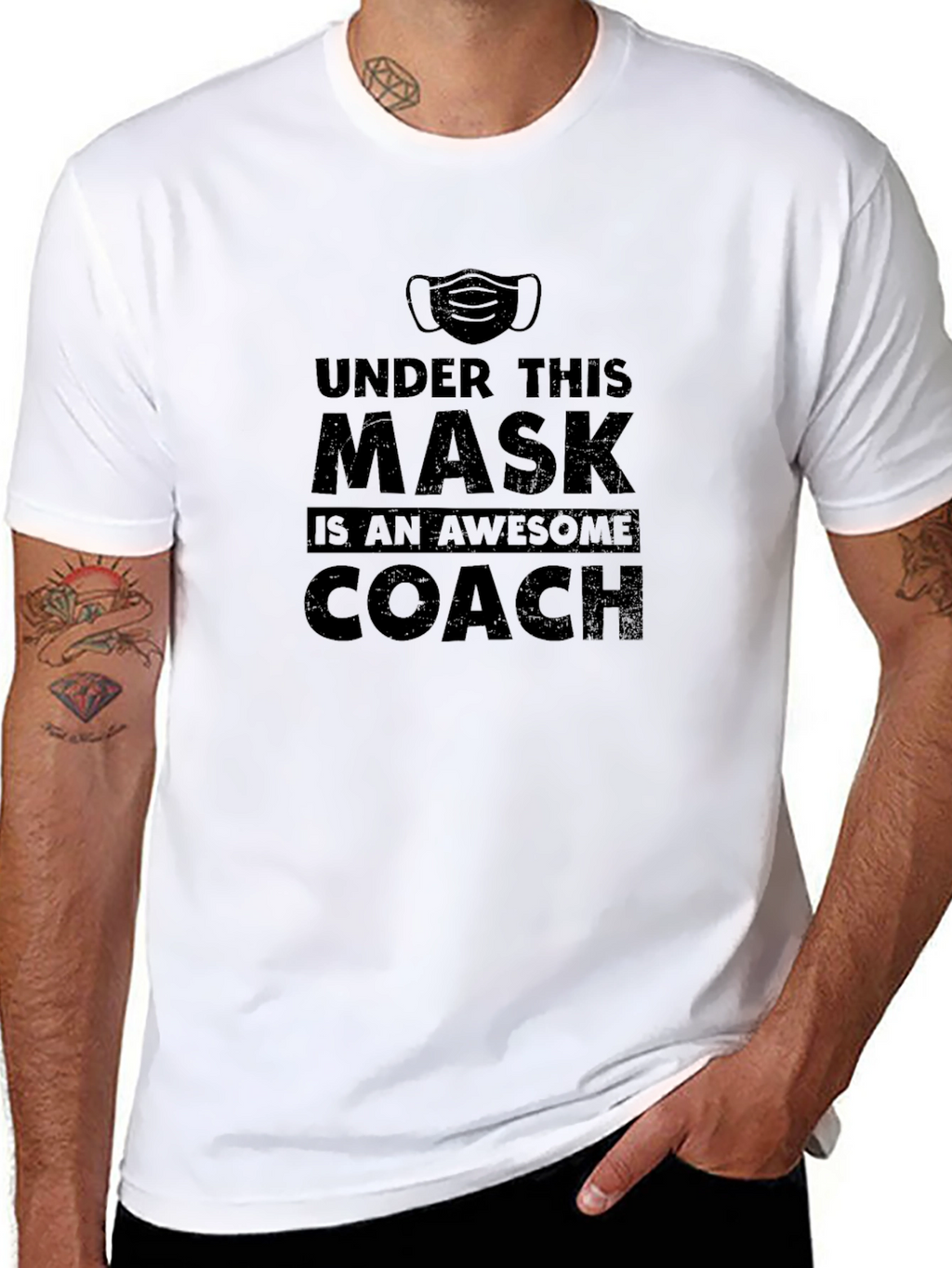 Awesome Coach Mask T-Shirt - Face Covering Graphic Tee