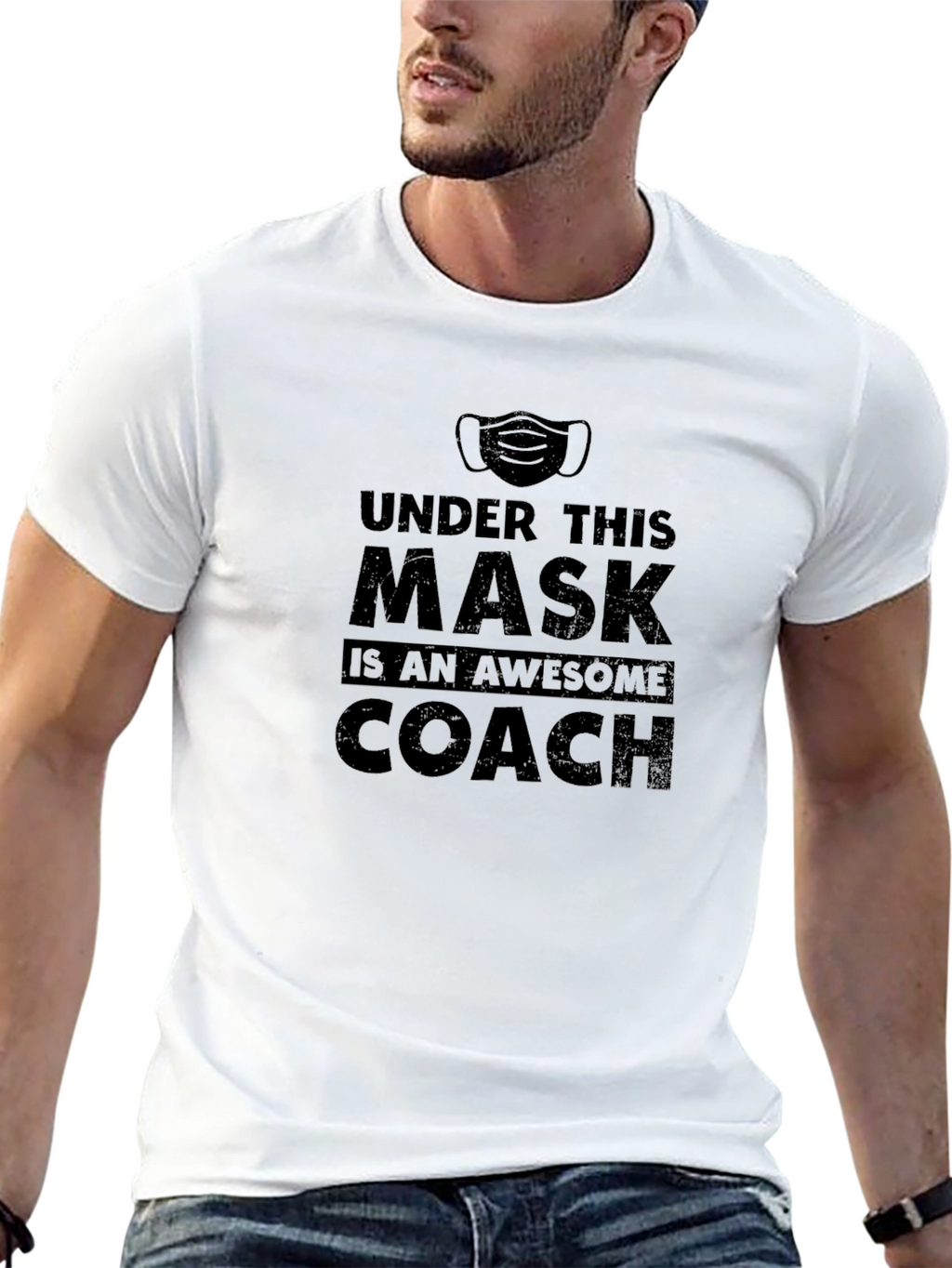 Awesome Coach Mask T-Shirt - Face Covering Graphic Tee